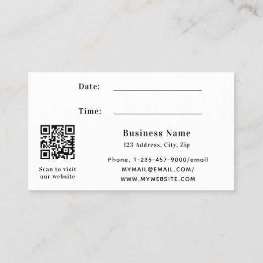 QR-Code Firmenlogo-Terminkarte Rabattkarte (Rückseite)