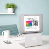 QR-Code Firmenlogo Text Benutzerdefiniert Vorlage  Aufkleber (Laptop auf Schreibtisch)