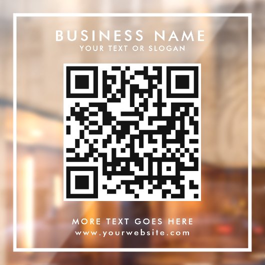 QR-Code Firmenlogo Text elegant Personalisiert Fensteraufkleber (Blatt 2)