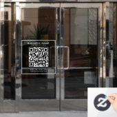 QR-Code Firmenlogo Text elegant Personalisiert Fensteraufkleber (Büro Tür)