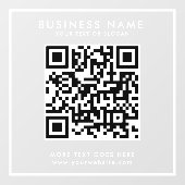 QR-Code Firmenlogo Text elegant Personalisiert Fensteraufkleber (Blatt)