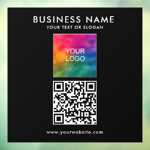 QR-Code Firmenlogo Text Quadratisch Einfaches Temp Fensteraufkleber