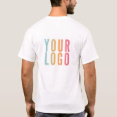 QR-Code Firmenlogo Unternehmenswerbung T-Shirt (Rückseite)