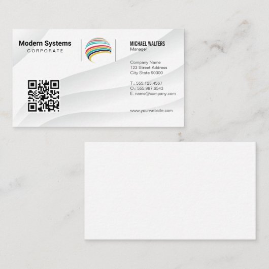 QR-Code | Firmenlogo Visitenkarte (Vorne/Hinten)