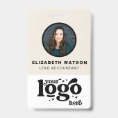 QR-Code Firmenlogo von White Foto Mitarbeiter-ID Ausweis (Vorderseite)