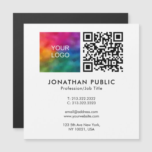 QR-Code Firmenlogo-Vorlage für Mitarbeiter Magnetkarte (Vorne/Hinten)