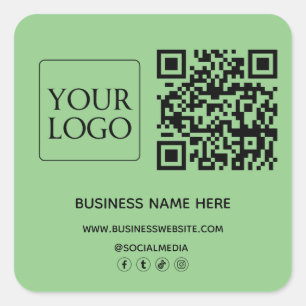 QR-Code Firmenlogo Website Social Media Quadratischer Aufkleber