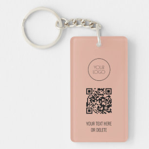 QR-Code-Firmenlogos Beruflich, rosa und schwarz Schlüsselanhänger