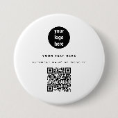 QR-Code-Firmenlogos Modernes Minimalistisches Gesc Button (Vorderseite)