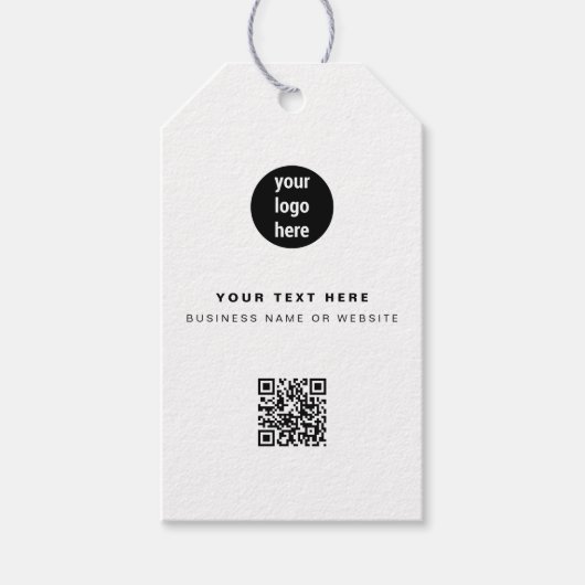 QR-Code-Firmenlogos Modernes Minimalistisches Gesc Geschenkanhänger (Vorderseite)