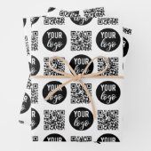 QR-Code-Firmenlogos Modernes Minimalistisches Gesc Geschenkpapier Set (Beispiel)