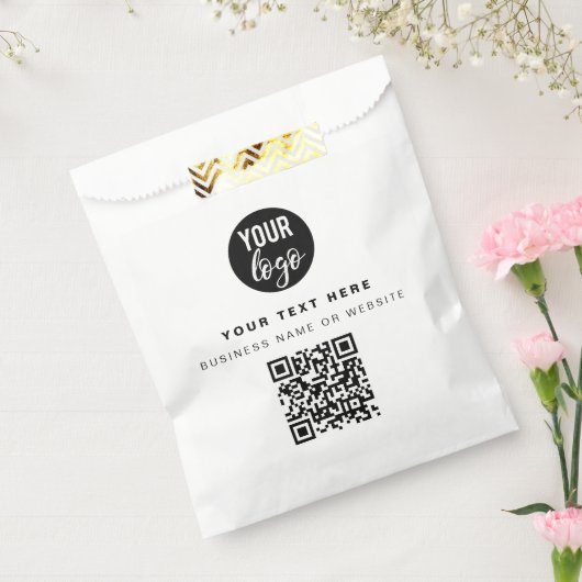QR-Code-Firmenlogos Modernes Minimalistisches Gesc Geschenktütchen (Versiegelt)