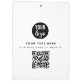 QR-Code-Firmenlogos Modernes Minimalistisches Gesc Klemmbrett (Rückseite)