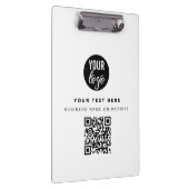 QR-Code-Firmenlogos Modernes Minimalistisches Gesc Klemmbrett (Rechts)