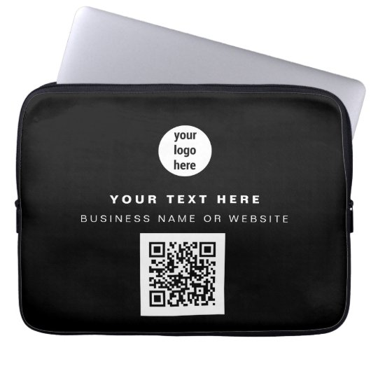 QR-Code-Firmenlogos Modernes Minimalistisches Gesc Laptopschutzhülle (Vorderseite)