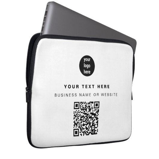 QR-Code-Firmenlogos Modernes Minimalistisches Gesc Laptopschutzhülle (Vorne Rechts)