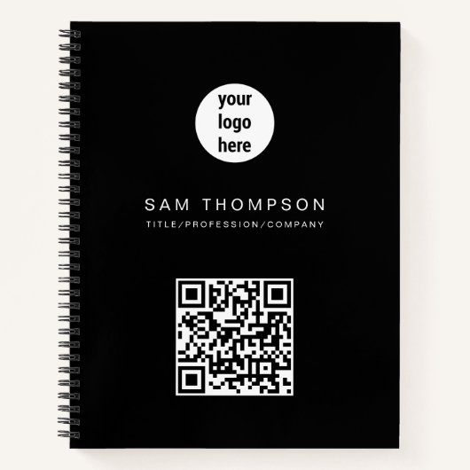 QR-Code-Firmenlogos Modernes Minimalistisches Gesc Notizblock (Vorderseite)