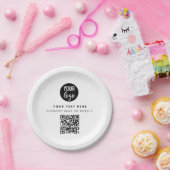 QR-Code-Firmenlogos Modernes Minimalistisches Gesc Pappteller (Party)