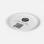 QR-Code-Firmenlogos Modernes Minimalistisches Gesc Pappteller (Schrägansicht)