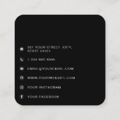 QR-Code-Firmenlogos Modernes Minimalistisches Gesc Quadratische Visitenkarte (Rückseite)