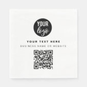 QR-Code-Firmenlogos Modernes Minimalistisches Gesc Serviette (Vorderseite)