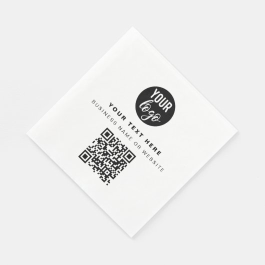 QR-Code-Firmenlogos Modernes Minimalistisches Gesc Serviette (Ecke)