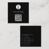 QR-Code-Firmenlogos Modernes Minimalistisches Gesc Telefonnummerkarte (Vorne/Hinten)