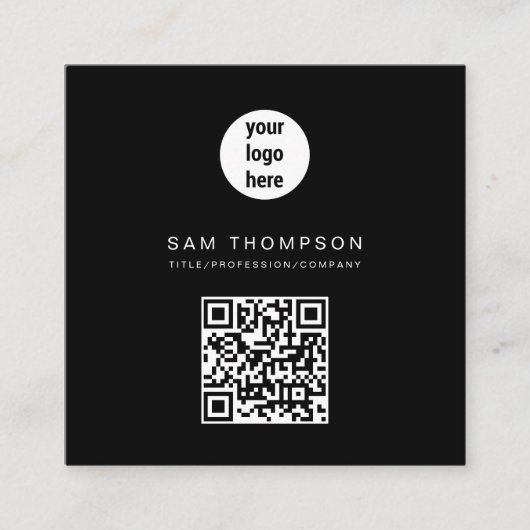 QR-Code-Firmenlogos Modernes Minimalistisches Gesc Telefonnummerkarte (Vorderseite)