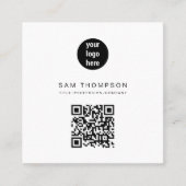 QR-Code-Firmenlogos Modernes Minimalistisches Gesc Telefonnummerkarte (Vorderseite)