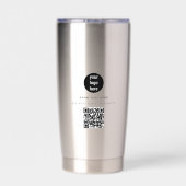 QR-Code-Firmenlogos Modernes Minimalistisches Gesc Thermobecher (Rückseite)
