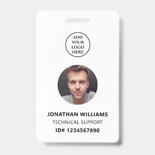 QR-Code Firmenlogos Personalname Stellenbezeichnun Ausweis (Vorderseite)