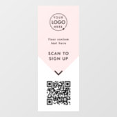 QR-Code | Firmenlogos Rosa Weibchen Fensteraufkleber (Blatt)