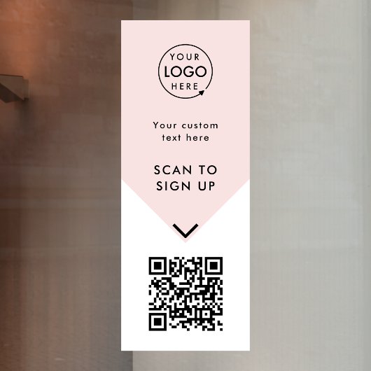 QR-Code | Firmenlogos Rosa Weibchen Fensteraufkleber