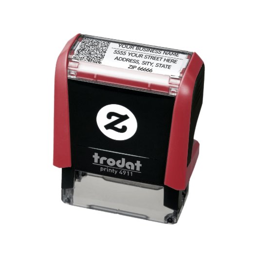 QR-Code Firmenname Anschrift Selbstfarbige Briefma Permastempel (Produkt)
