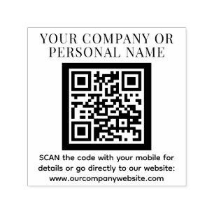 QR CODE Firmenname benutzerdefinierter Text modern Permastempel