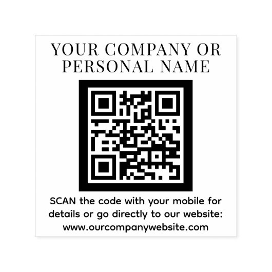 QR CODE Firmenname benutzerdefinierter Text modern Permastempel (Design)