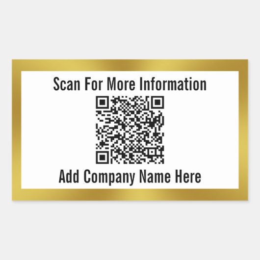 QR-Code Firmenname Geschäftsvorlage scannen Rechteckiger Aufkleber (Vorderseite)
