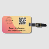 QR-Code Firmenname & Logo & Tags Gepäckanhänger (Vorderseite (Horizontal))