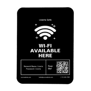 Qr-Code Firmenname Minimale WiFi-Details Magnet
