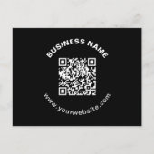 QR-Code & Firmenname mit fetter kreisförmiger Text Postkarte (Vorderseite)