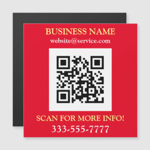 QR-Code, Firmenname Promo, Gelb Weiß Rot Magnetkarte