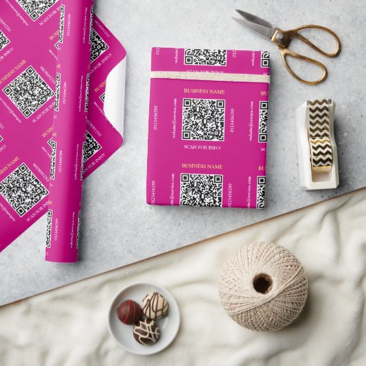 QR-Code Firmenname Website, Fuchsia generieren Geschenkpapier (Kunsthandwerk)