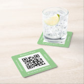 QR Code Firmenname, Website Promo, Red Square P Rechteckiger Pappuntersetzer (Vor Ort)