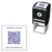 QR Code Firmenname Website Selbstfarbige Briefmark Permastempel (Beispiel)