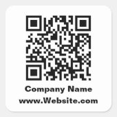 QR-Code Firmenname Website-Template Quadratischer Aufkleber (Vorderseite)