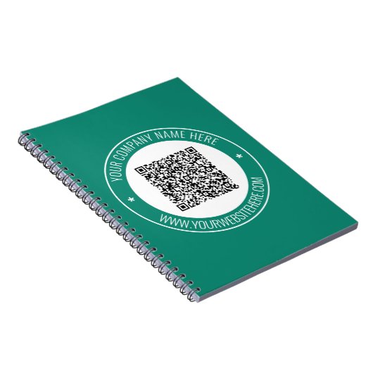 QR Code Firmenname Website Werbefilm Notebook Notizblock (Rechte Seite)