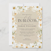 QR Code Floral Daisy Baby in Bloom Rustic Dusche Einladung (Vorderseite)