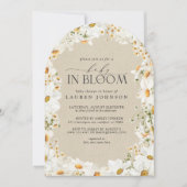 QR Code Floral Daisy Baby in Bloom Rustic Dusche Einladung (Vorderseite)