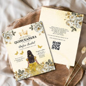 QR Code Floral Gold Butterfly Princess Flyer