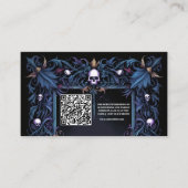 QR Code Floral Gothic Halloween Hochzeit Begleitkarte (Vorderseite)